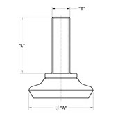 drawing of Non-Swivel Emperor Adjustable Glide with Decorative Shell